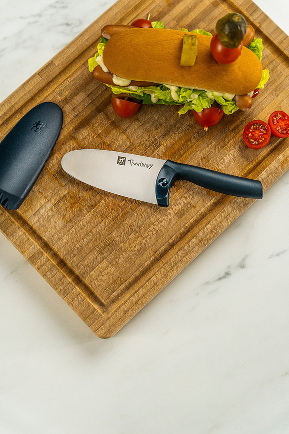 Cuchillo de Chef para niños Twinny, 10 cm, azul