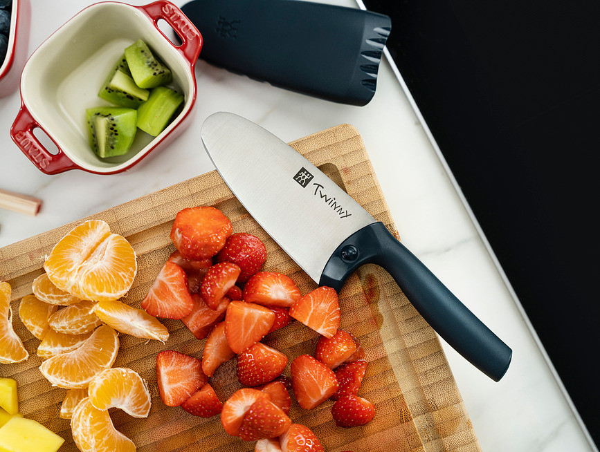 Cuchillo de Chef para niños Twinny, 10 cm, azul