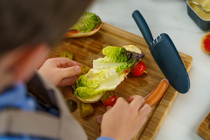 Cuchillo de Chef para niños Twinny, 10 cm, azul
