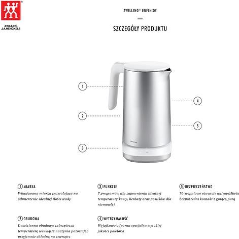 Czajnik elektryczny Enfinigy z regulacją temperatury