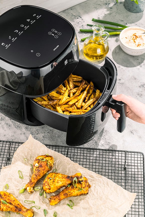 Electrics Air Fryer Friteuse sans huile, 4 L, noire