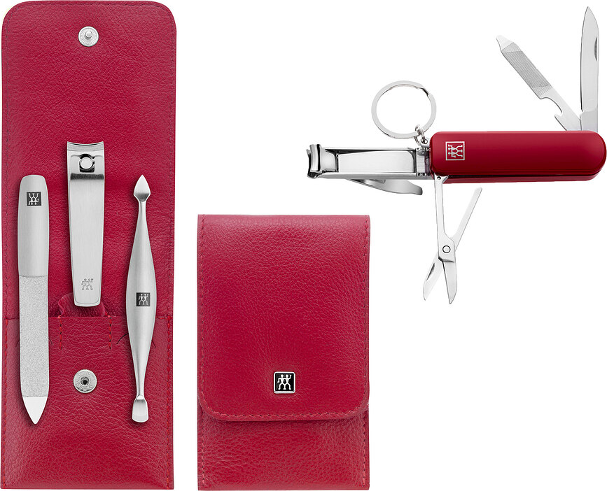 Estuche de manicura de piel Twinox, Set de 4 piezas