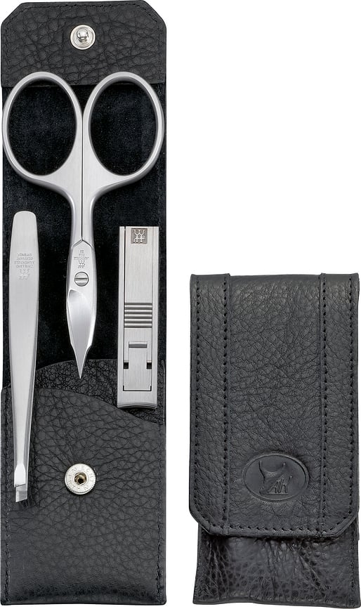 Estuche de manicura Twinox, negro, Set de 3 piezas