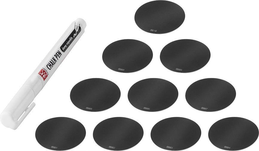 Etiquetas para recipientes al vacío Fresh & Save Cube, con rotulador de tiza, Set de 11 piezas