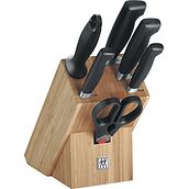 Four Star Block with 4 knives, scissors and sharpener bamboo
