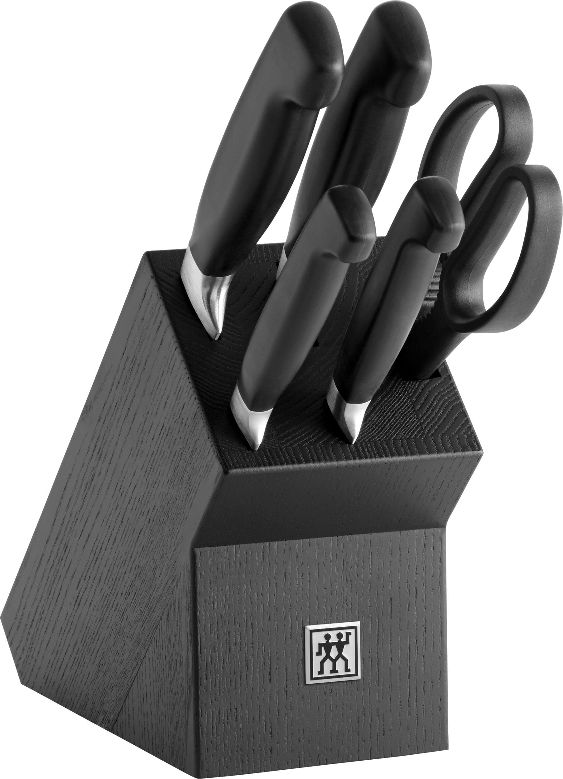 Four Star Messerblock mit 4 Messern und Schere schwarz