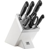 Four Star Self-sharpening block with 5 knives and scissors white