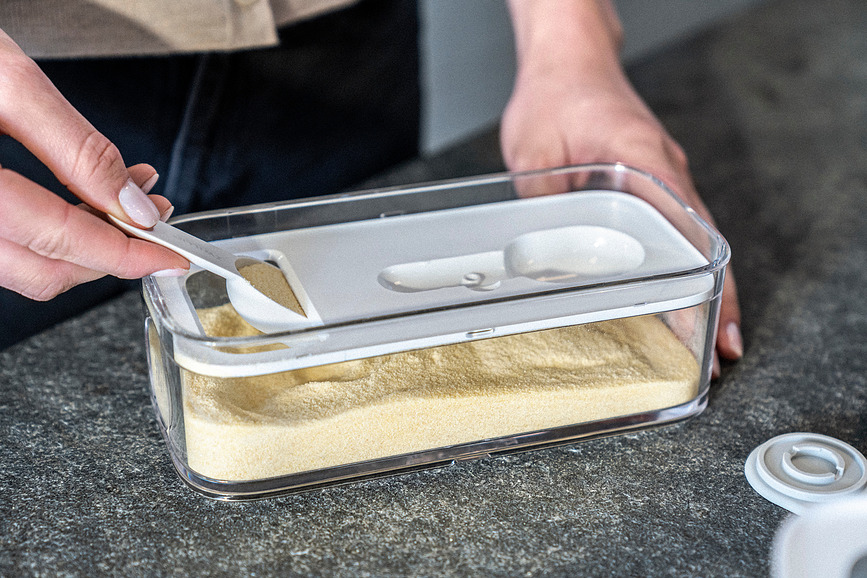 Fresh & Save Cube M Δοχεία Κενού, με αντλία, ένθετο, ετικέτες και μαρκαδόρο κιμωλίας, Σετ 10 τεμαχίων