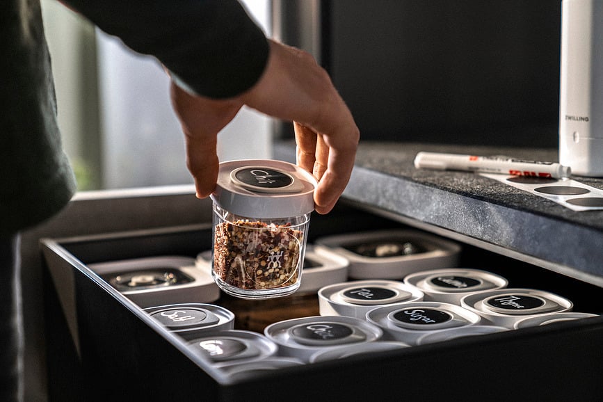 Fresh & Save Cube Récipients sous vide 120 ml, gris, Lot de 3