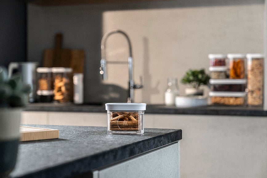 Fresh & Save Cube S Boîtes sous vide, avec insert, étiquettes et marqueur craie, Set 11 pièces