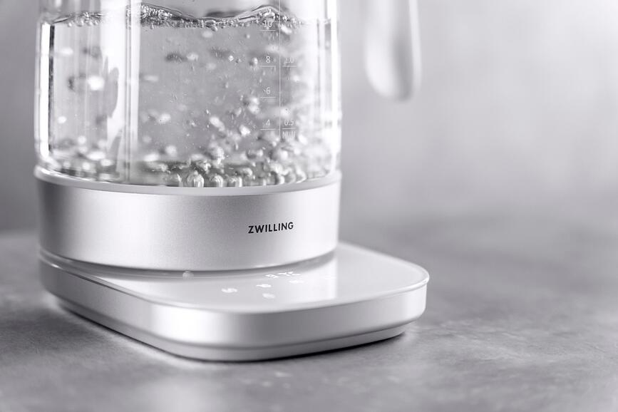 Hervidor eléctrico Enfinigy, blanco, con infusor para té