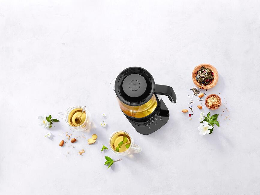 Hervidor eléctrico Enfinigy, blanco, con infusor para té