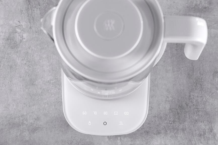 Hervidor eléctrico Enfinigy, blanco, con infusor para té