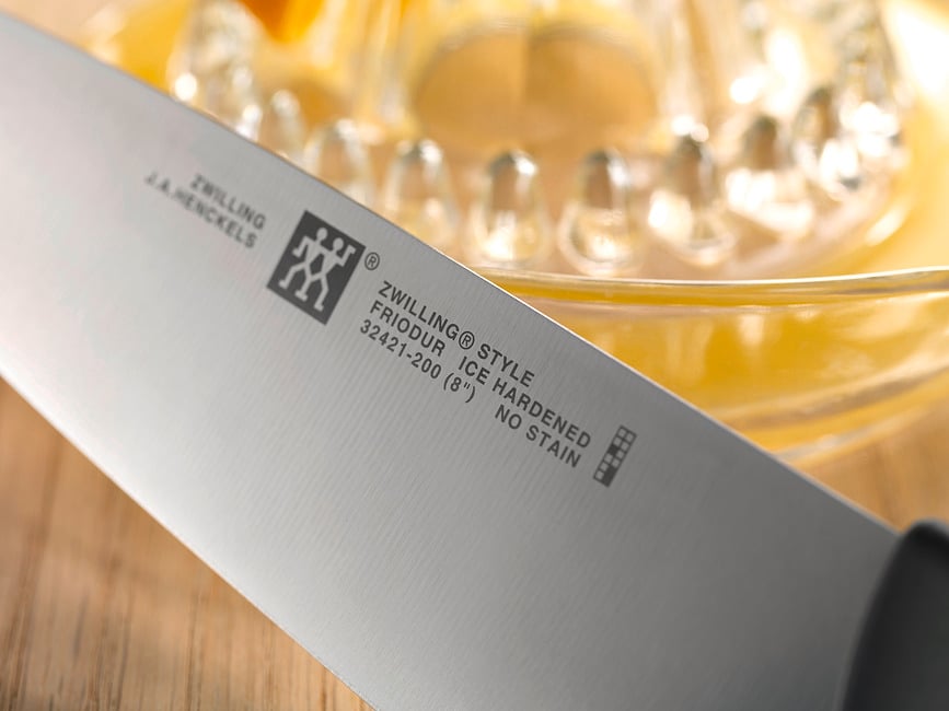 Juego de Cuchillos con Bloque Zwilling Style, 5 cuchillos, tijeras y afilador, Set de 8 piezas