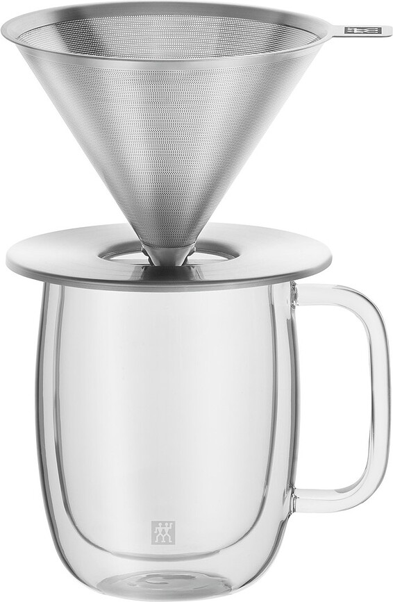 Kávé dripper üveg pohárral, 2 db-os készlet