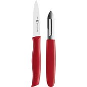 Lupimo peilis ir skustukas Twin Grip raudonos spalvos