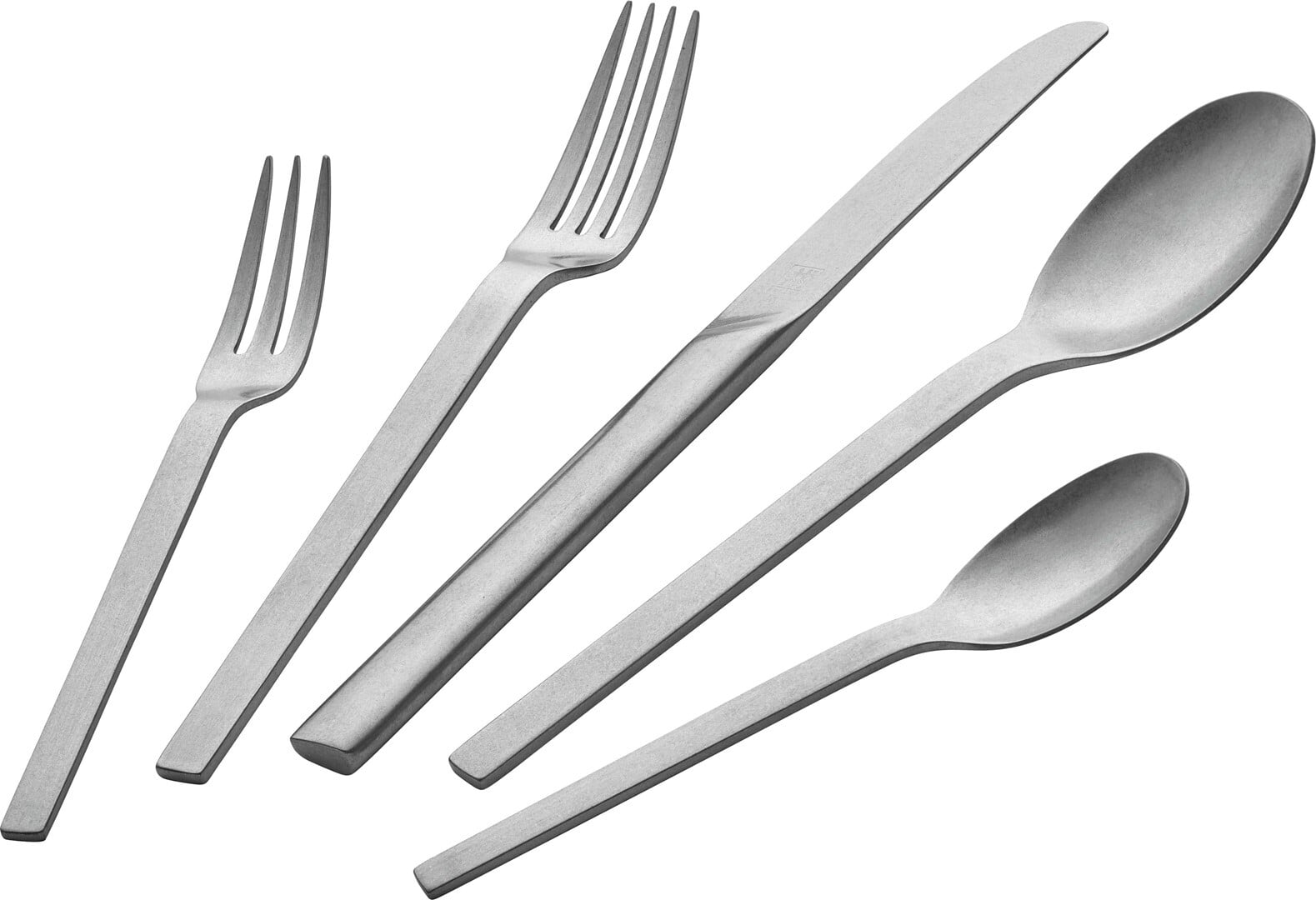 Minimale Besteckset silber, matt, 60-teilig
