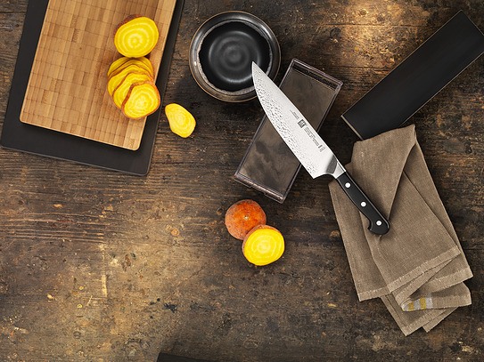 Nóż szefa kuchni, nóż do wędlin i nóż do warzyw Zwilling Pro 3 el.