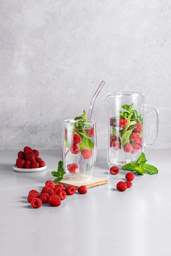 Pajitas Sorrento, multicolor, con cepillo de limpieza, Pack de 4