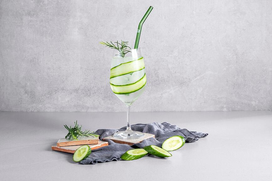 Pajitas Sorrento, multicolor, con cepillo de limpieza, Pack de 4