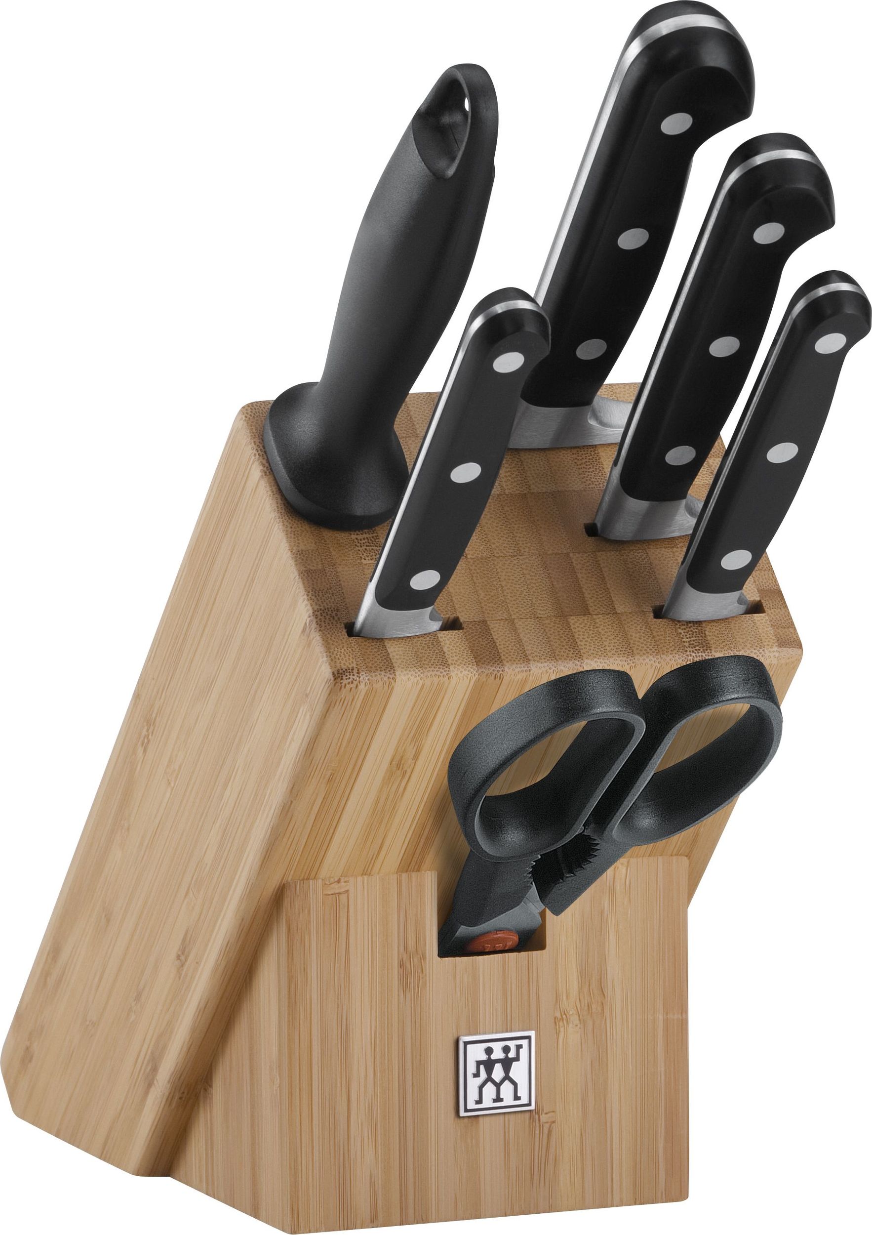 Zwilling Twin Chef Knife block with five knives with sharpener and scissors