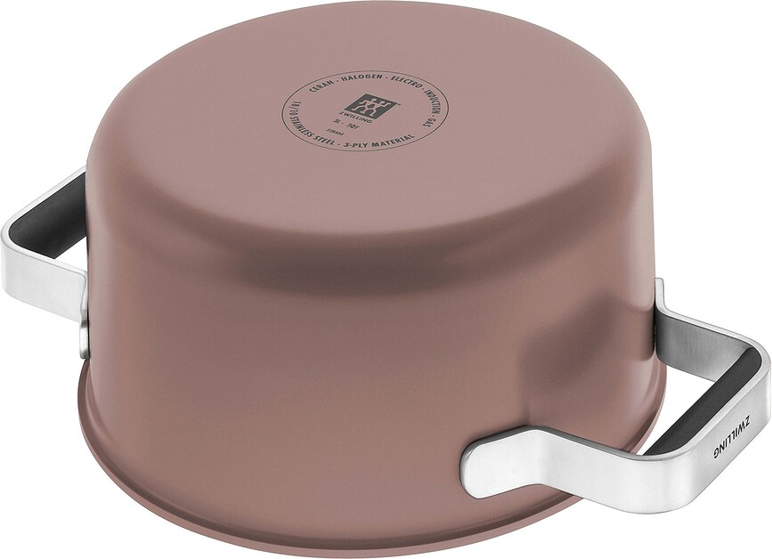 Pure Batterie de Cuisine avec casserole et 2 couvercles, crème, Set 5 pièces