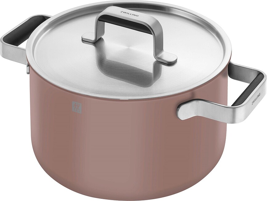Pure Batterie de Cuisine avec casserole et 2 couvercles, crème, Set 5 pièces
