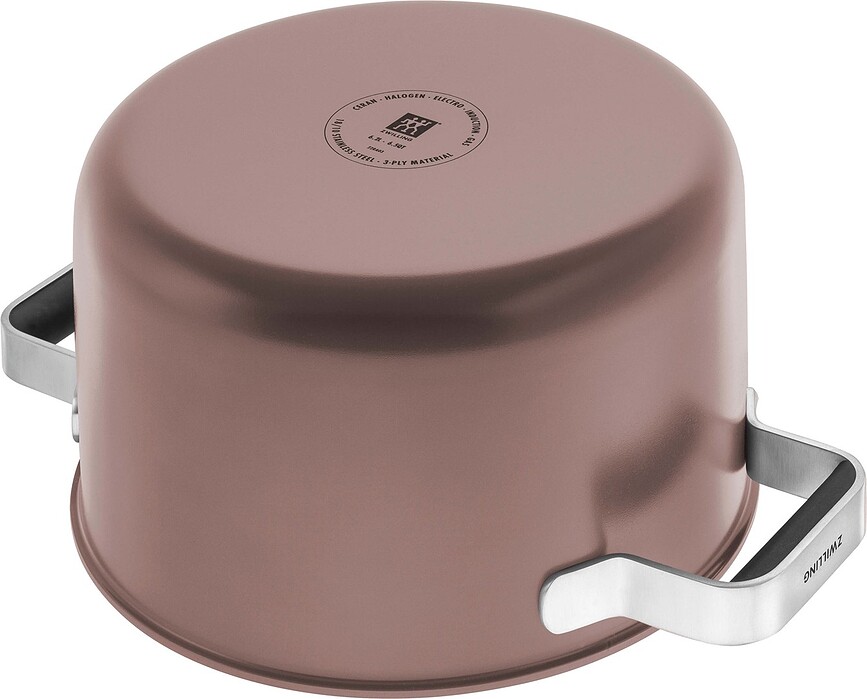 Pure Batterie de Cuisine avec casserole et 2 couvercles, crème, Set 5 pièces