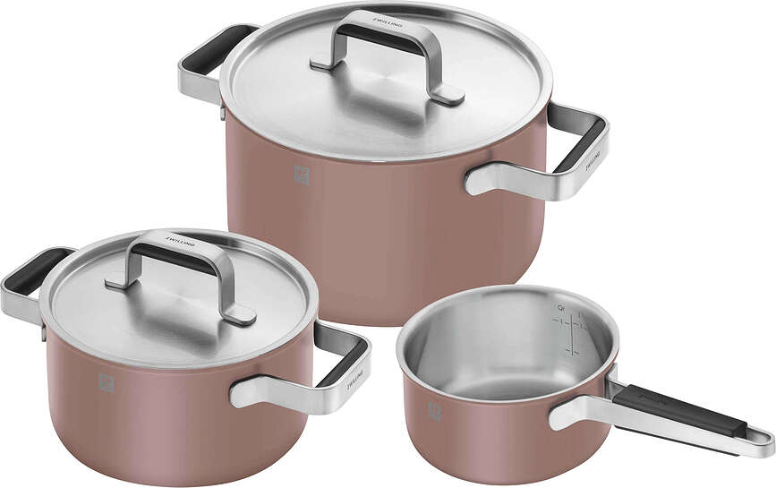 Pure Batterie de Cuisine, rose, Set 5 pièces