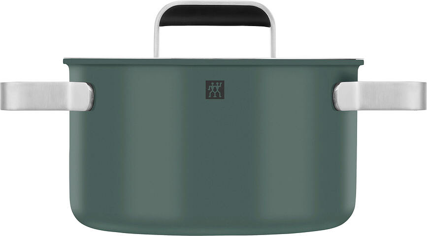 Pure Batterie de Cuisine avec casserole et 4 couvercles, crème, Set 9 pièces