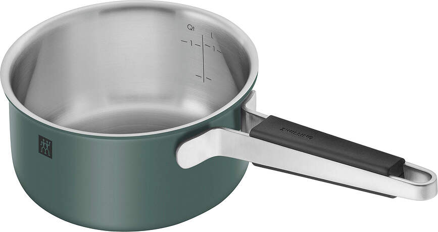 Pure Batterie de Cuisine avec casserole et 4 couvercles, crème, Set 9 pièces
