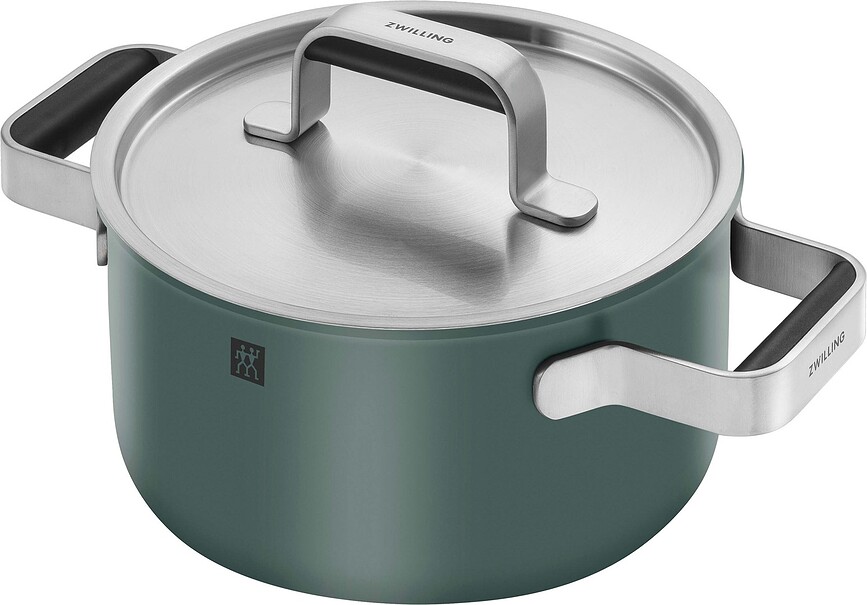 Pure Batterie de Cuisine avec casserole et 4 couvercles, crème, Set 9 pièces
