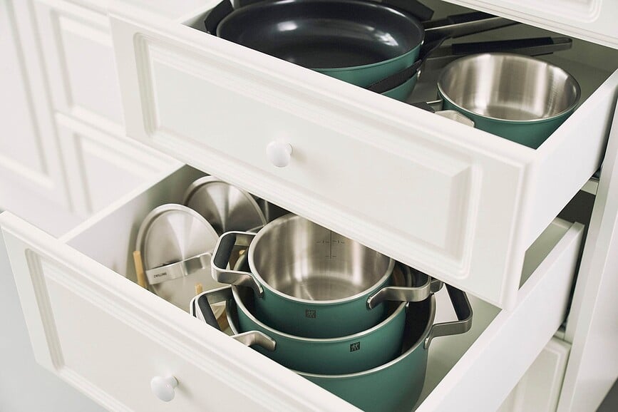 Pure Σετ Κατσαρολών με κατσαρολάκι και 2 καπάκια, κρεμ, Σετ 5 τεμαχίων