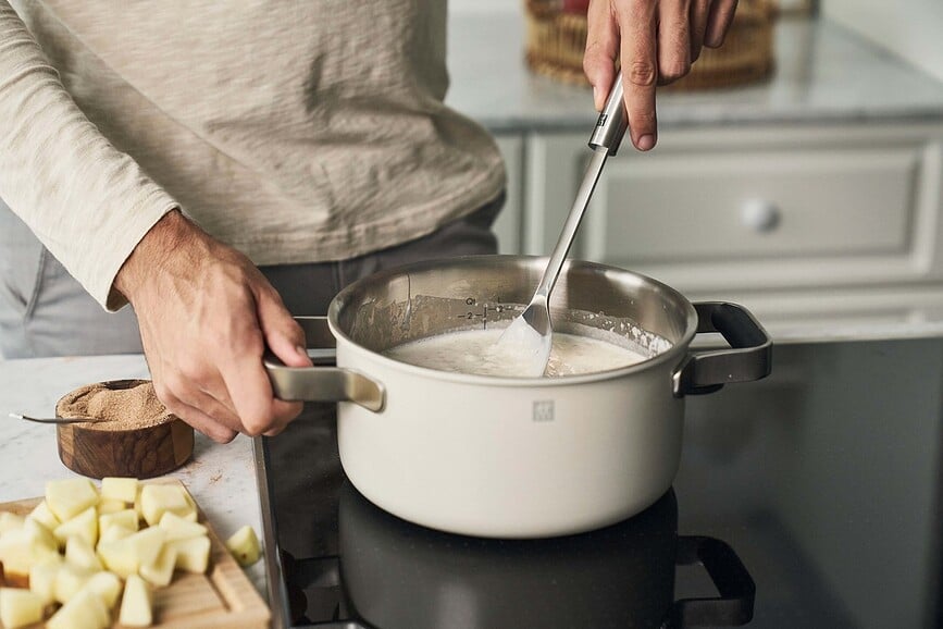 Pure Σετ Κατσαρολών με κατσαρολάκι και 2 καπάκια, κρεμ, Σετ 5 τεμαχίων