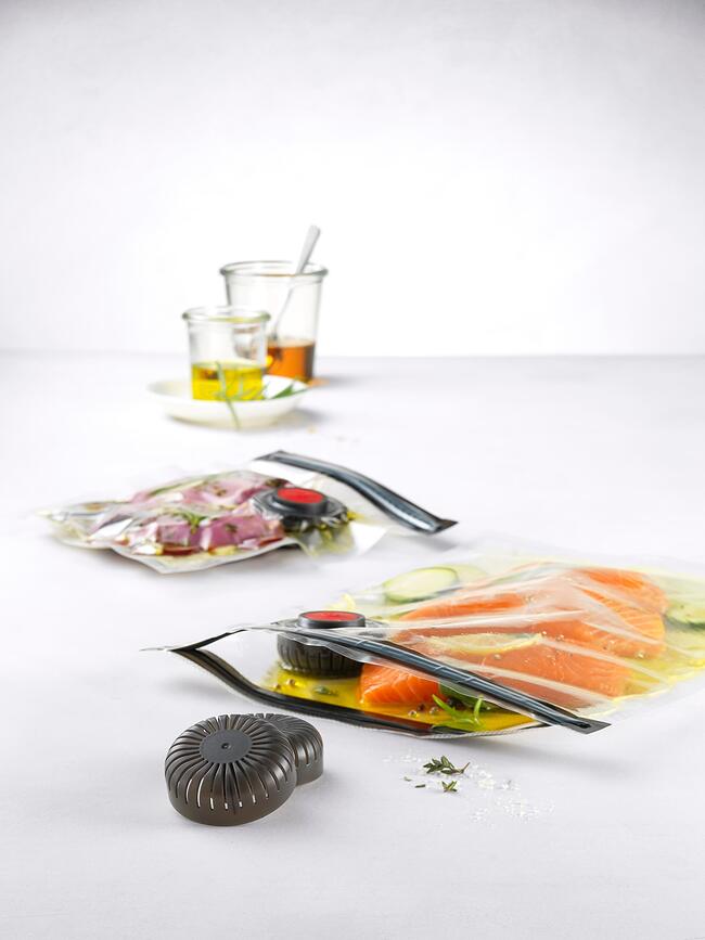 Set de Almacenamiento al Vacío Zwilling Fresh & Save, con bomba y bolsas, tamaños S/M, Set de 7 piezas