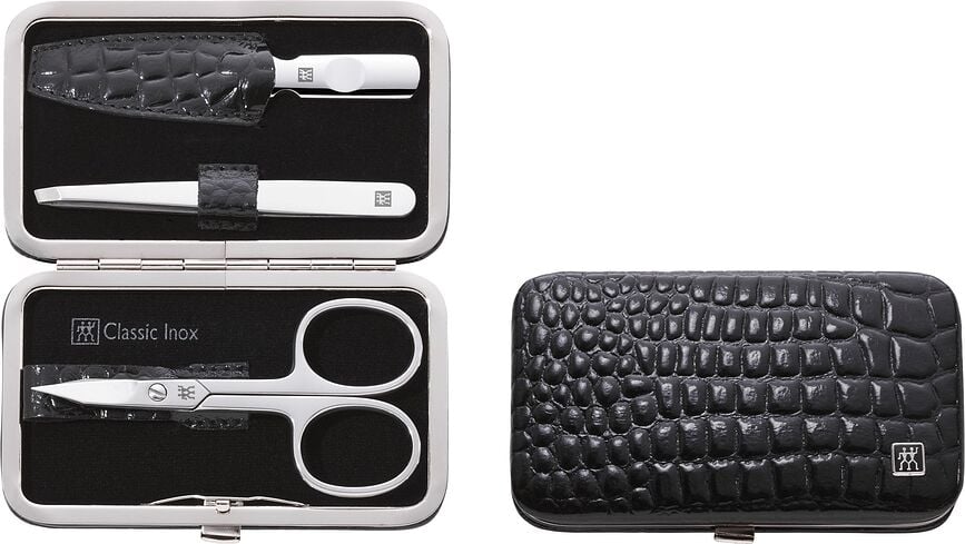 Set de manicura Classic Inox, con estuche, Set de 3 piezas