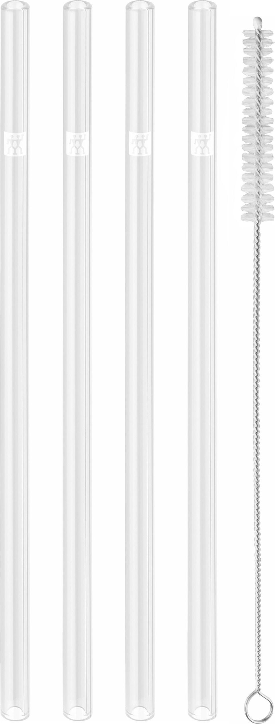 Sorrento Strohhalm gerade transparent mit Reinigungsfunktion 4 St.