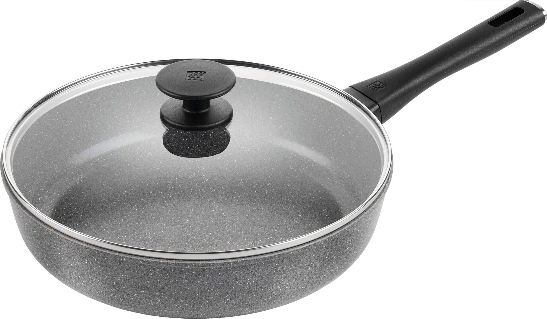 Terreno Plus Tiefe Pfanne mit Deckel 28 cm, grau, 2-tlg.