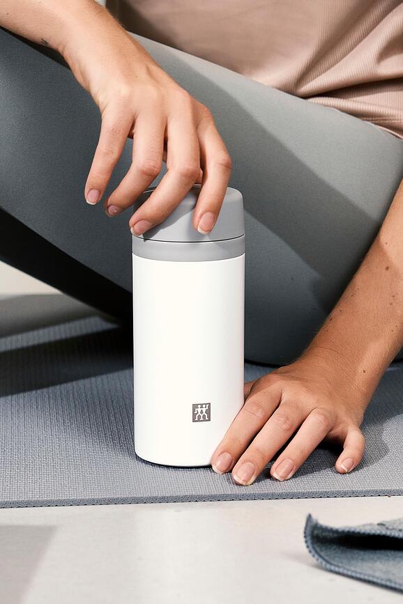 Thermo Bouteille isotherme avec infuseur à thé, 420 ml, blanche