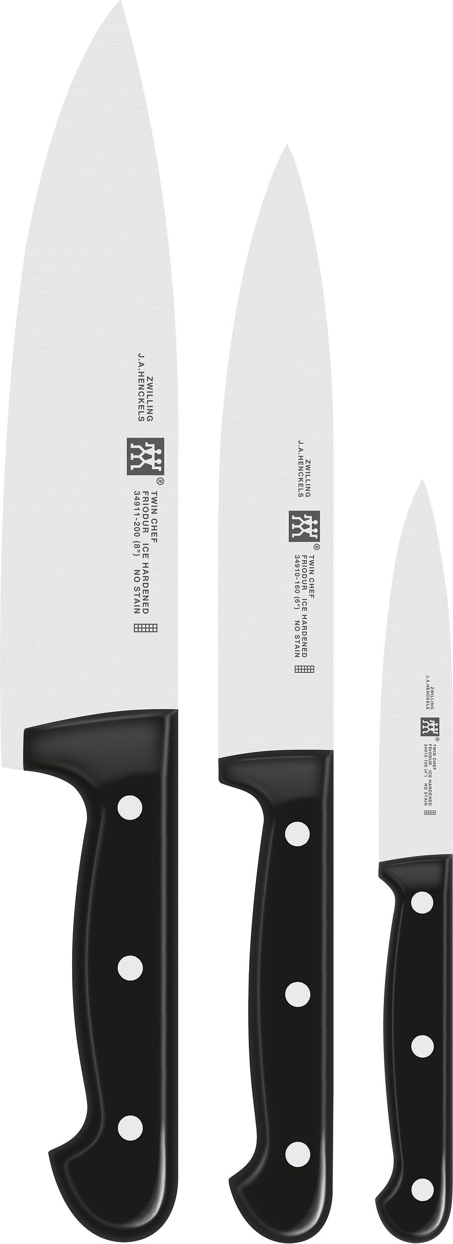 ZWILLING Messer Set 3-tlg. TWIN-CHEF Schwarz schwarz