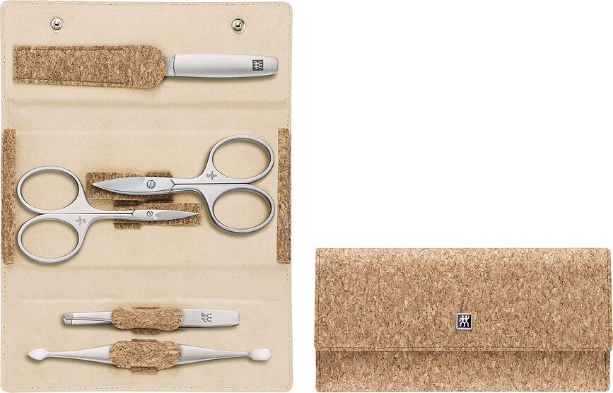 Twinox Set de Manucure avec étui en liège, Set 5 pièces