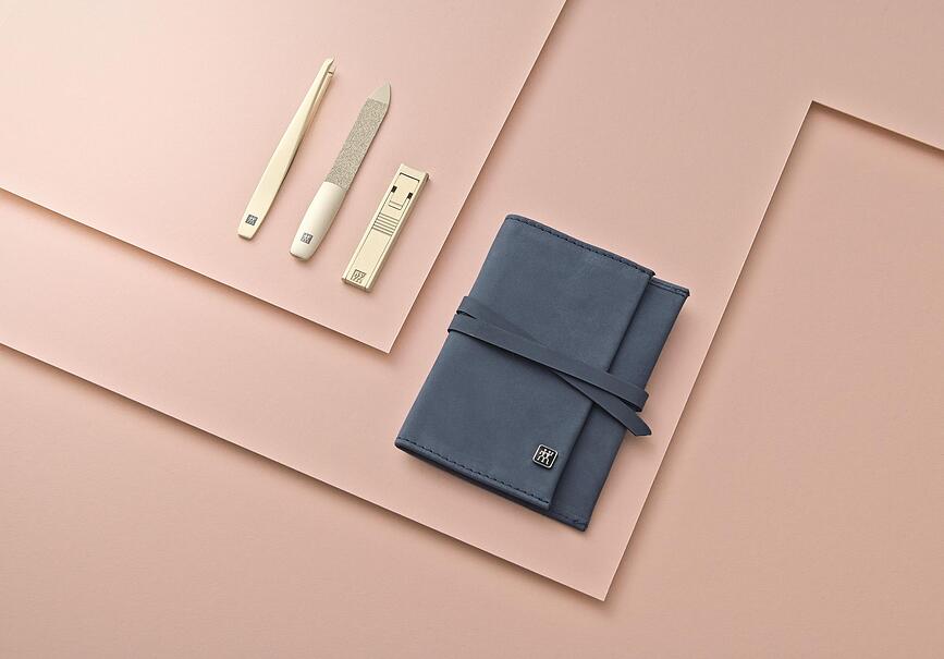 Twinox Σετ Μανικιούρ σε δερμάτινη θήκη, μπλε, 3 τμχ