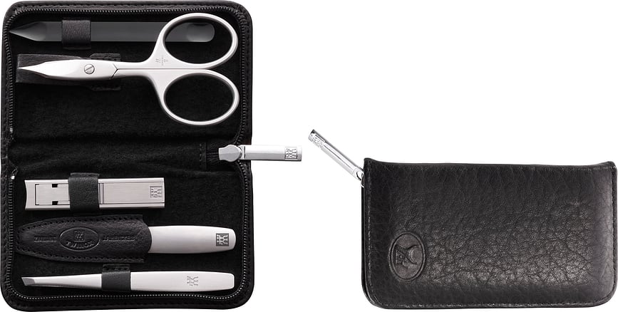 Twinox Set za manikuru u crnoj kožnoj futroli 5 kom.