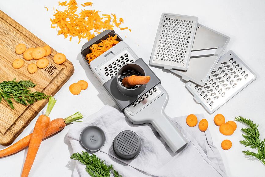 Z-Cut Râpe Multifonction, avec coupe-légumes, 3 lames