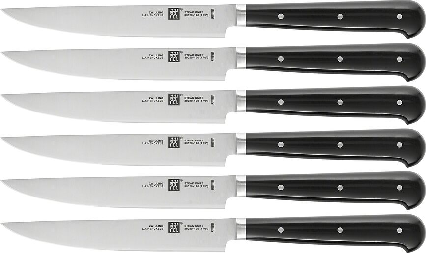Zwilling Couteaux à steak, 12 cm, noirs, Lot de 6