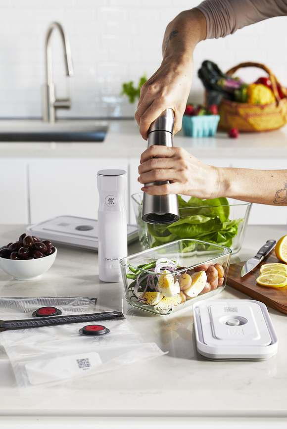 Zwilling Fresh & Save Boîtes de Conservation sous vide en verre, avec sacs et pompe, Set 7 pièces