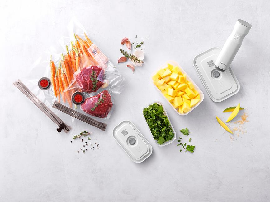 Zwilling Fresh & Save Δοχεία Κενού, με σακούλες και αντλία, S/M, Σετ 7 τεμαχίων
