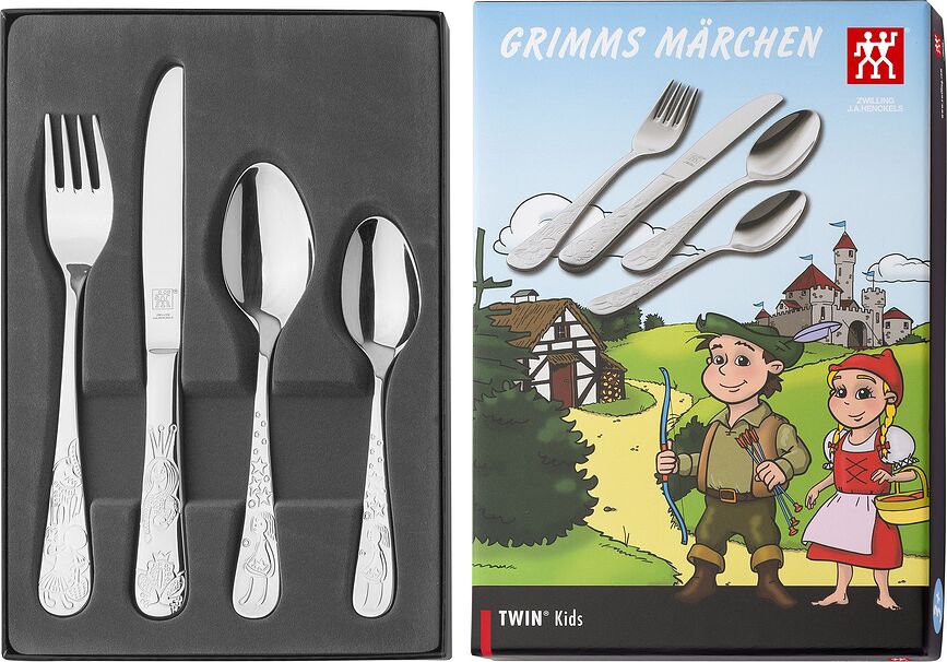 Zwilling Kids Set de Couverts pour Enfants, motif Contes de Grimm, Set 4 pièces