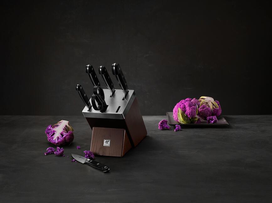 Zwilling Pro Bloc de Couteaux auto-affûtant, avec 5 couteaux et ciseaux