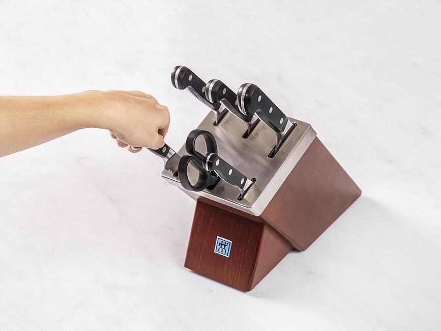 Zwilling Pro Bloc de Couteaux auto-affûtant, avec 5 couteaux et ciseaux